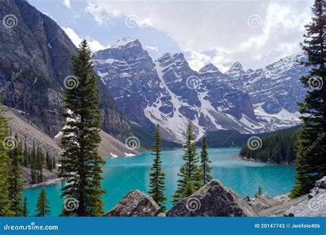 Moraine Lake Stock Image Image Of Landscape Aerial 20147743