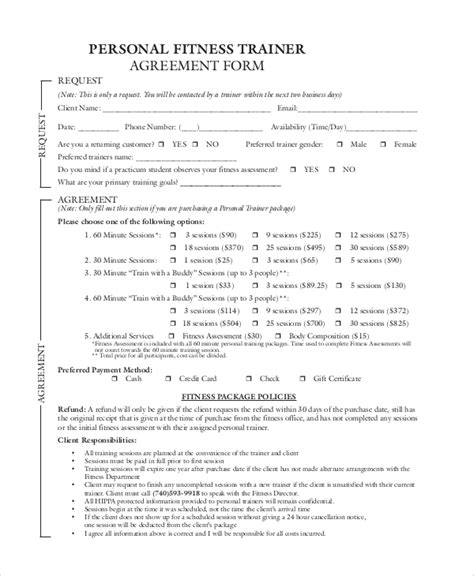 sample fitness assessment forms   ms word