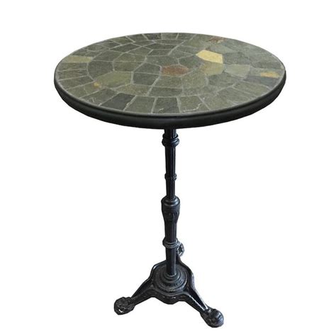 Oakland Living Stone Art Round Outdoor Bar Height Table 26 In W X 26 In