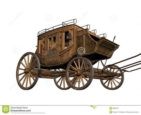 Illustration About Picture Of Old West Stagecoach Isolated On White