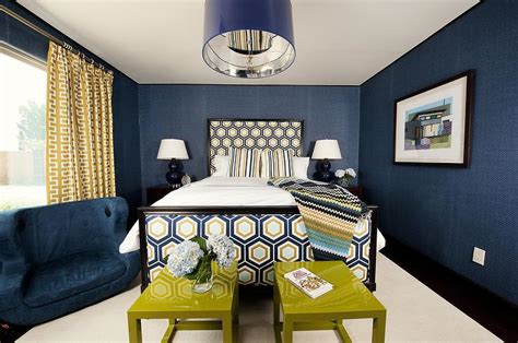 blue  gold bedrooms contemporary bedroom