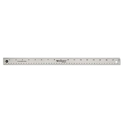 Westcott 10417 18 Stainless Steel Ruler With Cork Back And Hanging