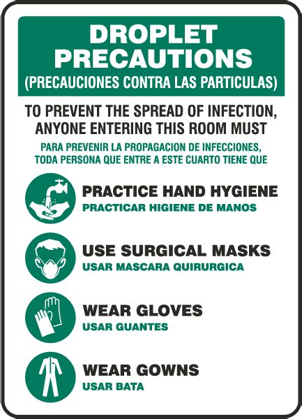 Bilingual Droplet Precautions Sign D6101by