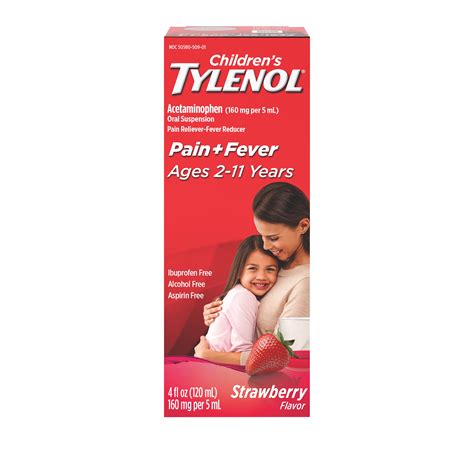 Childrens Tylenol Pain Fever Relief Medicine Strawberry 4 Fl Oz