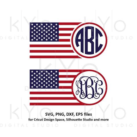 American Flag Monogram Svg 4th Of July Stars And Stripes Svg American