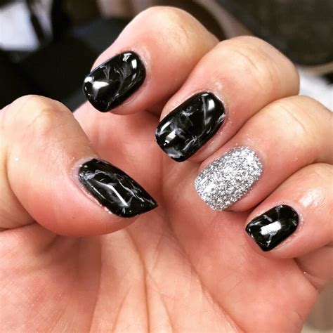 Free shipping on many items | browse your favorite brands. Black and White marble gel nails with the dip glitter ...