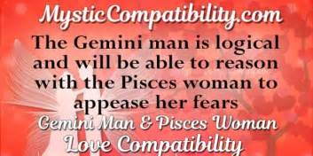 Ask them on an outdoorsy date. Gemini Man Pisces Woman Compatibility - Mystic Compatibility