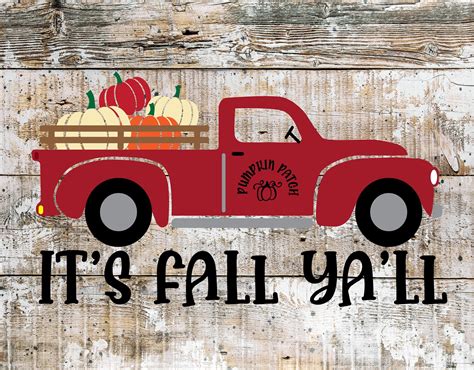 Its Fall Yall Red Truck Wreath Sign Designsbyhwm Etsy