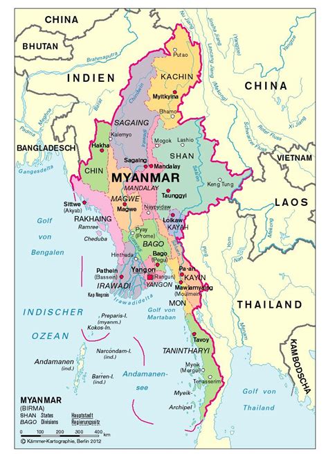 Administrative map of myanmar (burma) nations online project burma infos | einreise, klima, landkarte, reisetipps. Karte Von Myanmar | creactie