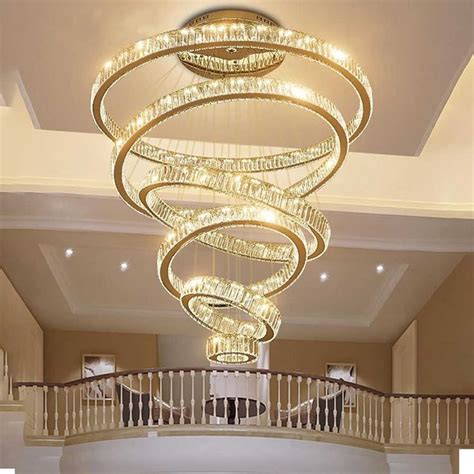 Candelabro moderno de lujo para sala de estar iluminación gran escalera