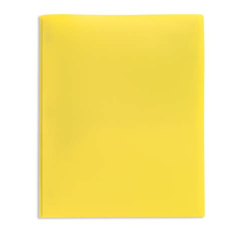 2 Pocket School Grade Poly Folder With Prongs Letter Size Yellow
