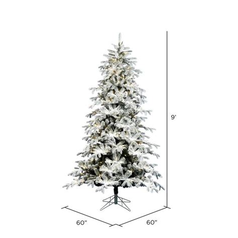 Vickerman 9 Ft Pre Lit Flocked White Artificial Christmas Tree With Led