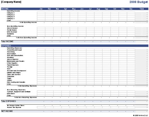 6 Free Non Profit Budget Worksheet Templates Word Excel