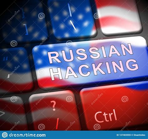 Keyboard Hacking Russian Hackers Online 3d Illustration Stock ...