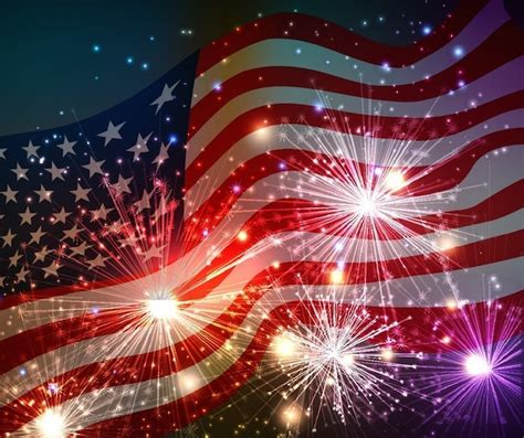 Morzespokoju Fireworks With American Flag