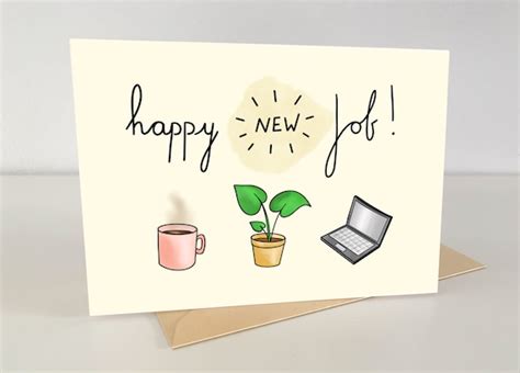 Happy New Job Card Good Start New Challenge Coffee Etsy Hong Kong