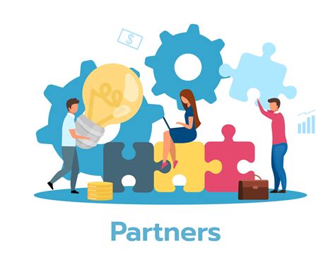 Partners Flat Vector Illustration Partnership Concept Cooperation