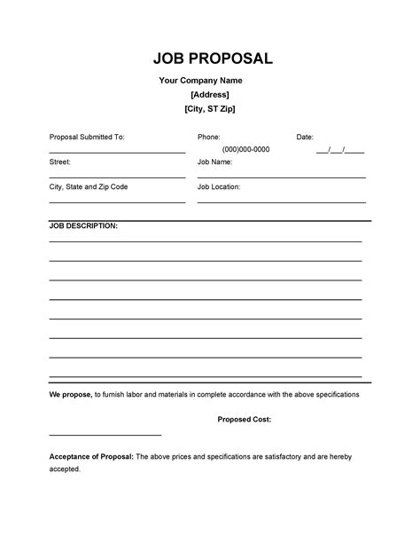 Free Printable Proposal Forms