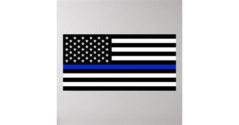 Thin Blue Line American Flag Poster Zazzle