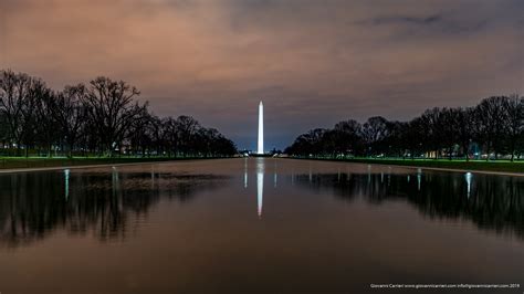 Reflecting Pool By Night Washington Dc