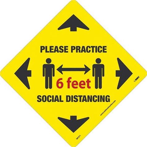 Nmc Please Practice Social Distancing Adhesive Backed Floor Sign