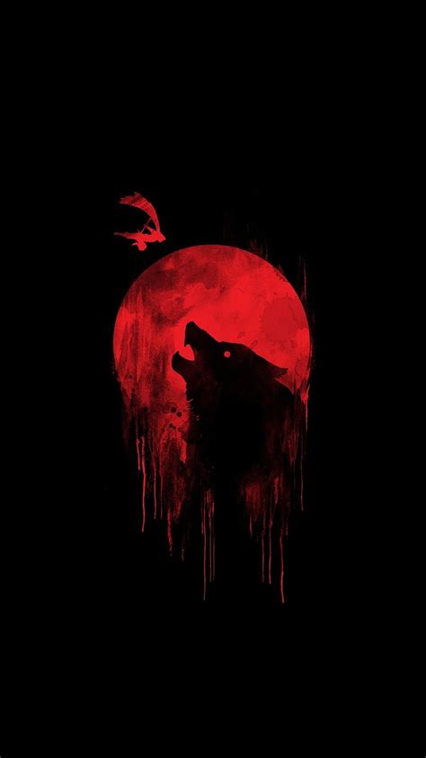 Red Moon Wolf Hd Phone Wallpaper Pxfuel