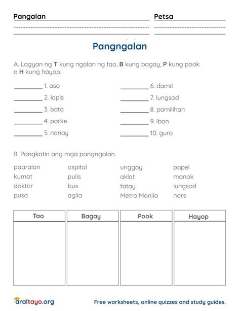 Pin On Filipino Worksheets