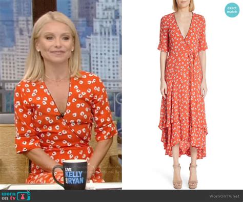 Wornontv Kellys Red Floral Print Wrap Dress On Live With Kelly And