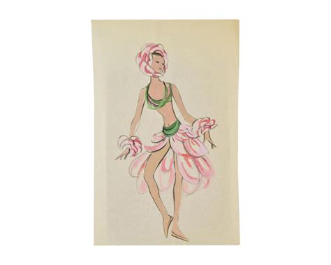 andre delfau ballet dancer fantasy pink flower woman costume original prairieland art