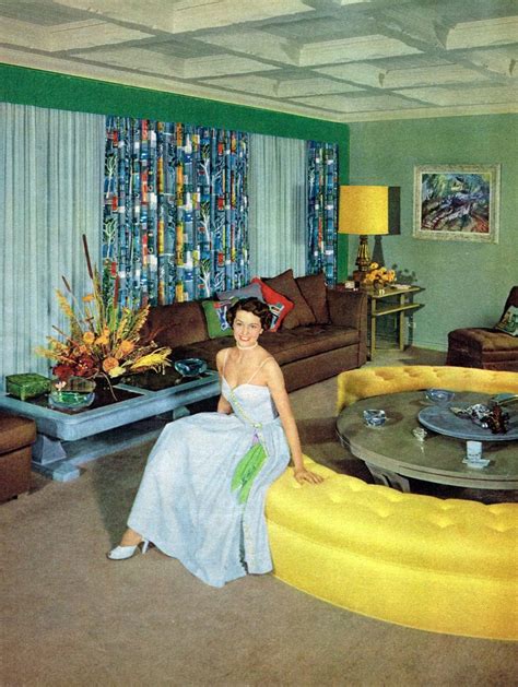 Cyd Charisse In Her Living Room 1950 Mid Century Decor Retro Living