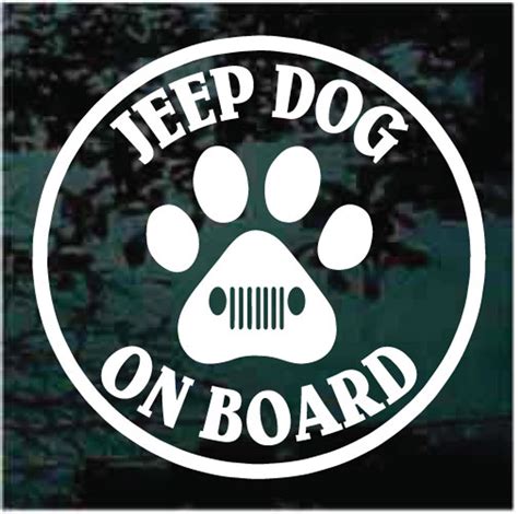 Jeep Dog On Board Decals And Stickers Decal Junky