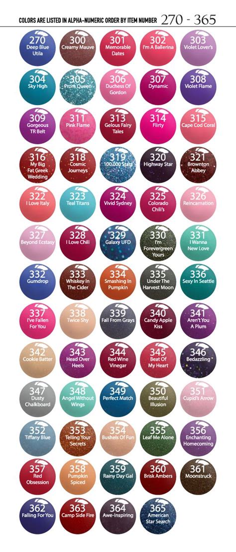Dipping Powder Color Chart