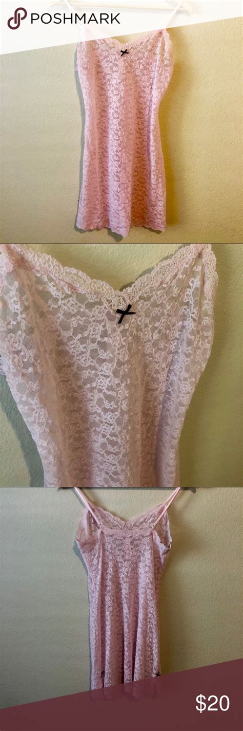 Victorias Secret Lace Pink Nightgown Night Gown Clothes Design Pink Nightgown