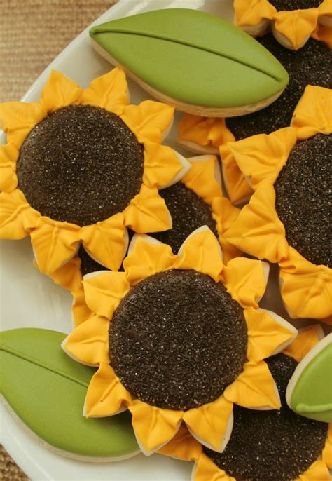 Decorated Sunflower Cookies The Sweet Adventures Of Sugar Belle