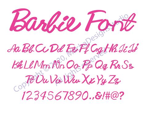 barbie font svg barbie alphabet font svg barbie svg digital etsy