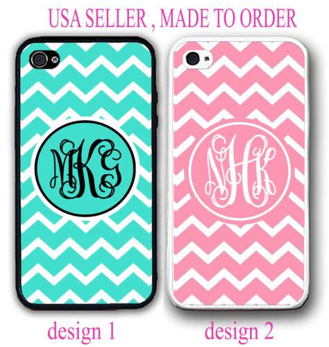 Custom Personalized Teal Pink Chevron Monogram Phone Case For Iphone Xs Xr 8 7 6 Ebay