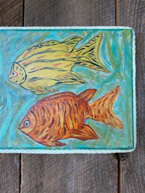 Original Acrylic Fish Painting Etsy