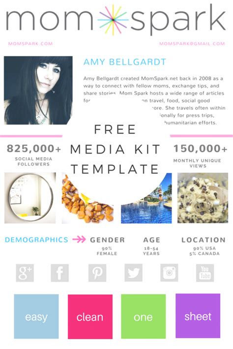 Blogging 101 How To Create A Media Kit And One Sheet Mom Spark Mom