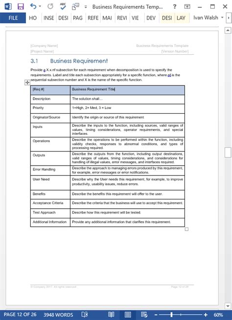 How To Write A Business Requirements Document Brd Templates Forms