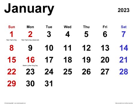 Calendar 2023 January January Calendar 2023