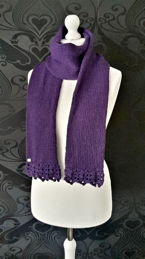 Knitted Wool Scarf With Crochet Edging Knitting And Crochet Project By