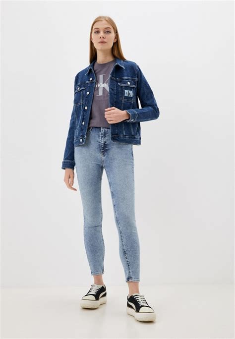 Джинсы Calvin Klein Jeans HIGH RISE SKINNY ANKLE цвет голубой