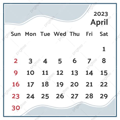 Calendar April 2023 Hd Transparent April 2023 Calendar April Calendar