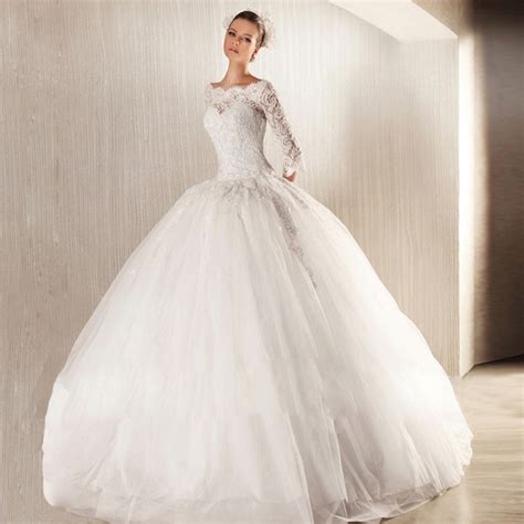 Vintage Princess Wedding Dresses White Ball Gown Bridal Dresses 12