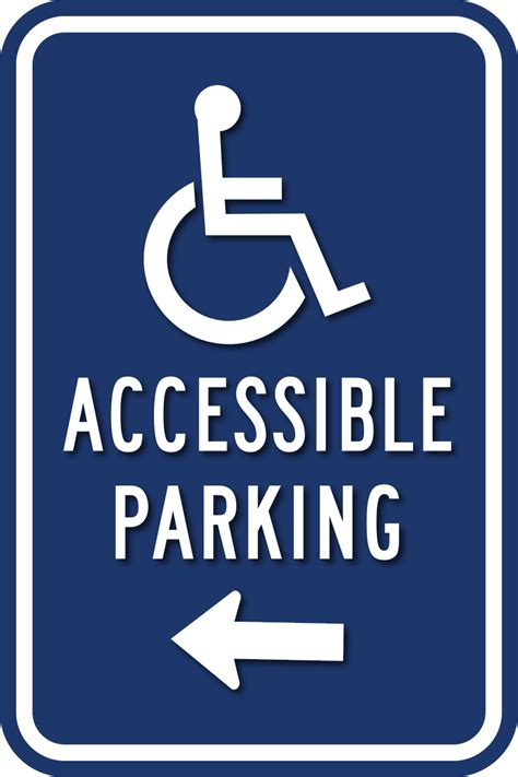 Ada Handicap Parking Lot Direction Signs Optional Arrow Ada Sign Depot