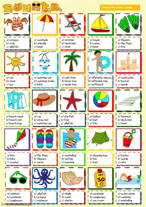 Summer Vacation Worksheets For Kindergarten Pdf