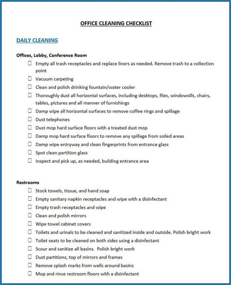 Office Cleaning Checklist Thats Blog