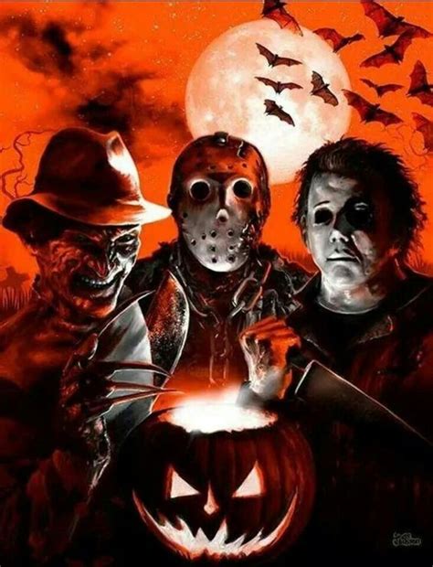 Los Amigos Freddy Krueger Jason Voorhees Michael Myers Image Halloween Halloween