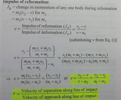 Collision Change In Momentum In Impulse Of Deformation And