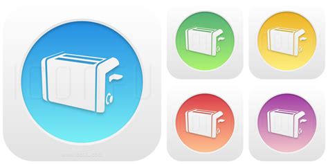 Toaster Icon Glow Button Style Iconfu